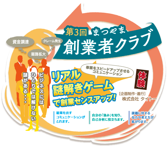松山しごと創造センター主催 第3回 まつやま創業者クラブ リアル謎解きゲームで創業センスアップ!